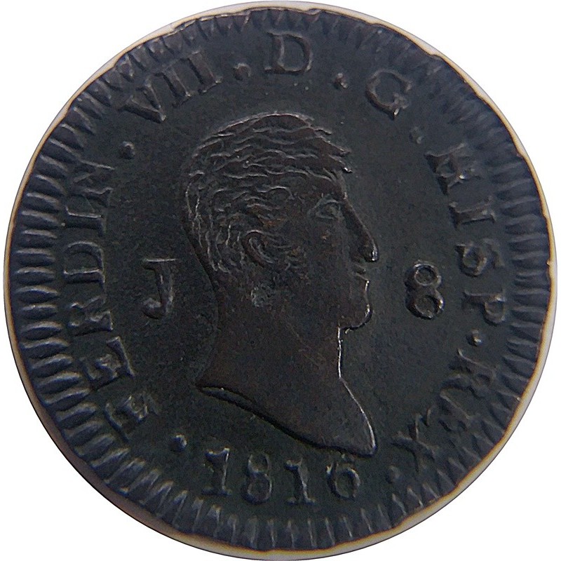 Fernando VII  8 Maravedíes ceca de Jubia 1816
