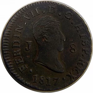 Fernando VII  8 Maravedíes ceca de Jubia 1817