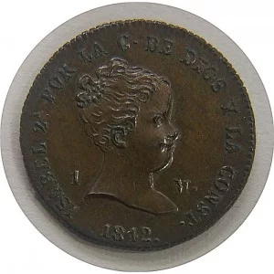 Isabel II  1 Maravedí 1842 Segovia Sin Circular