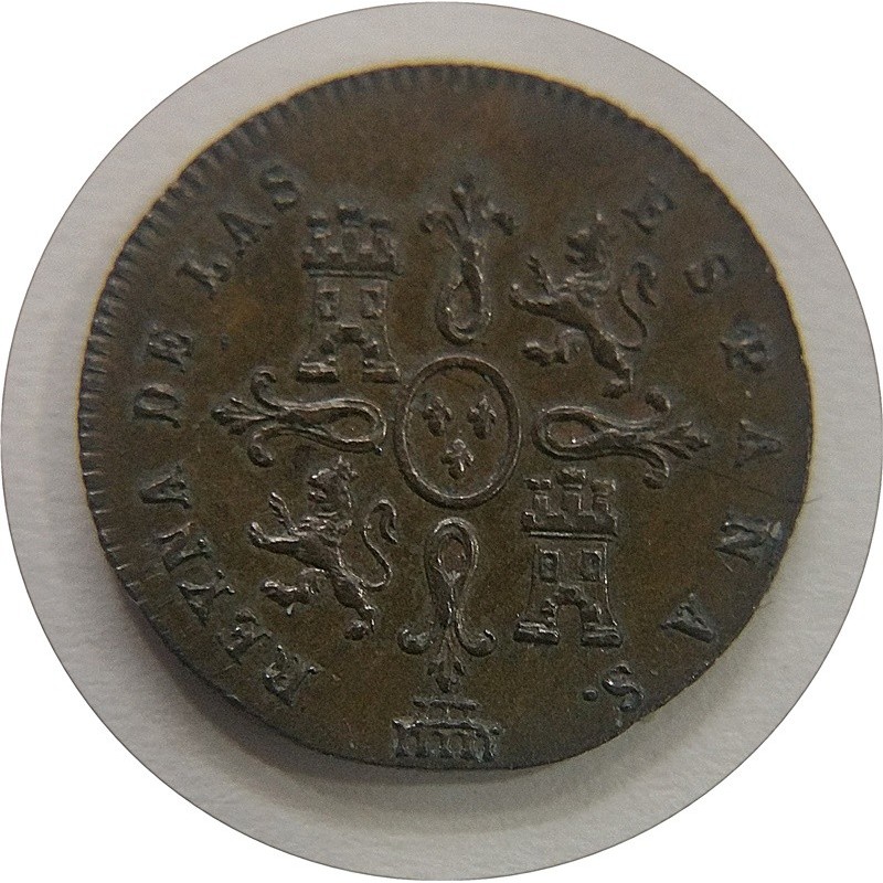 Isabel II  1 Maravedí 1842 Segovia Sin Circular