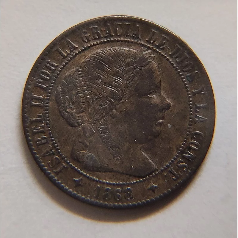 Isabel 2ª Medio Céntimo de Escudo Jubia 1868 S/C