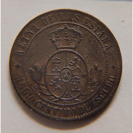 Isabel 2ª Medio Céntimo de Escudo Jubia 1868 S/C
