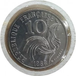 10 Francos 1986 en FDC Precintada por Le Monnaie de Paris