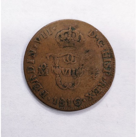 RARA Fernando VII   2/4  de Real del  1816 Mejico