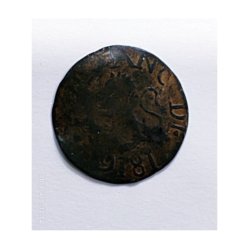 Fernando VII 1/2 Real 1816 Ceca Guayana Acuñación de Emergencia