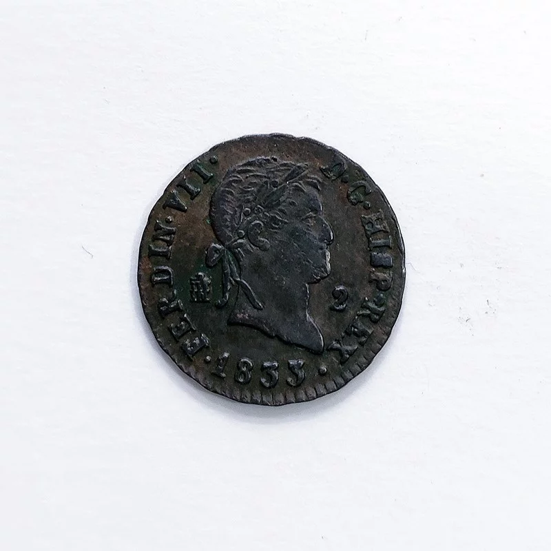 Fernando VII 2 Maravedís 1833 Segovia EBC ++