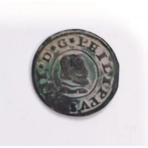 Felipe IV 16 Maravedís 1663 de Segovia y ensayador R