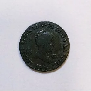 Isabel II 2 Maravedis Segovia 1849 MBC+