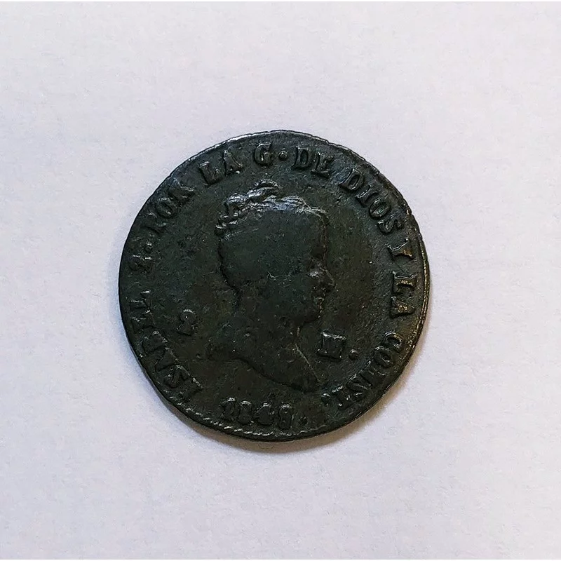 Isabel II 2 Maravedis Segovia 1849 MBC+