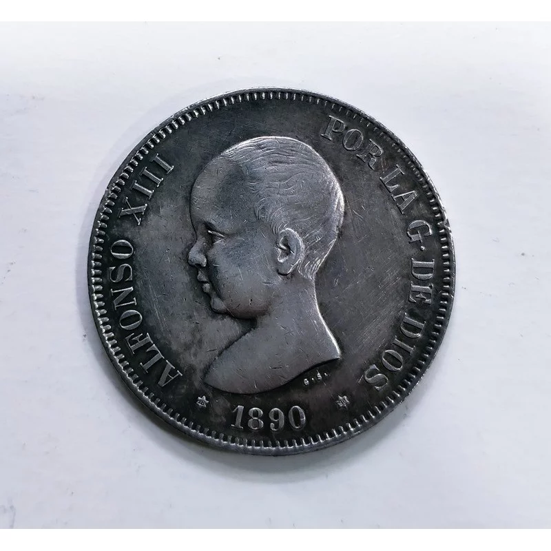 5 Pesetas Alfonso XIII 1890 *90 PG M  S/C