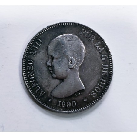 5 Pesetas Alfonso XIII 1890 *90 PG M  S/C