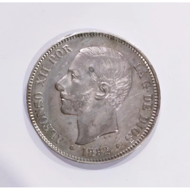 Alfonso XII 5 Pesetas 1882 18*82 MS M   EBC++