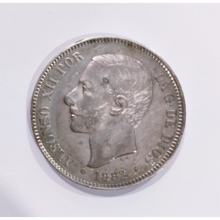 Alfonso XII 5 Pesetas 1882 18*82 MS M   EBC++