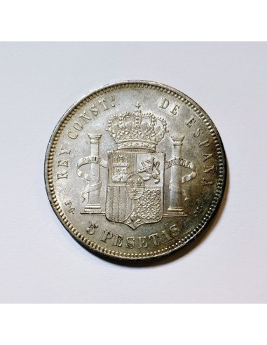 Alfonso XIII  5 Pesetas 1892 *18 *92 PGM S/C