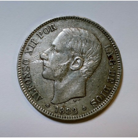 Alfonso XII 5 Pesetas 1882 sobre 81 *18*81