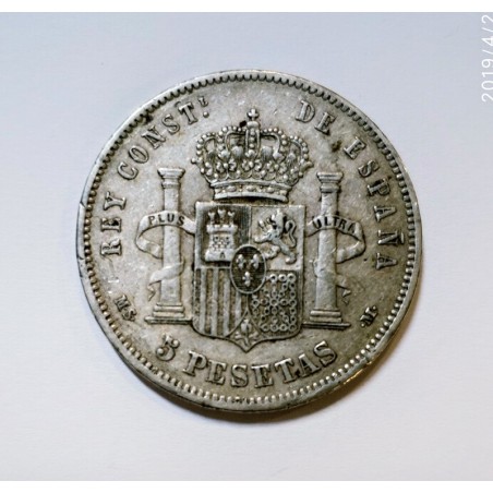 Alfonso XII 5 Pesetas 1882 sobre 81 *18*81