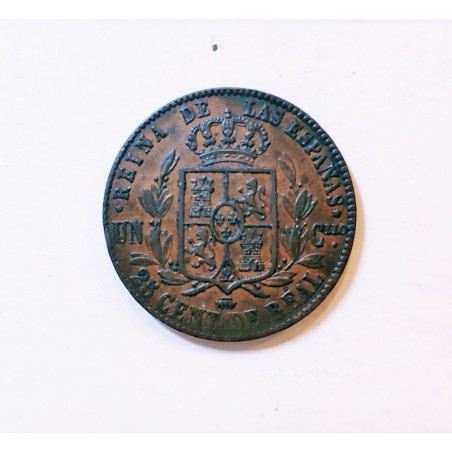 Isabel II 25 Cts de Real Cuartillo de Segovia del 1857 EBC+