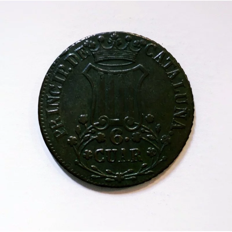 Isabel II  6 Quartos Cataluña 1838  EBC+