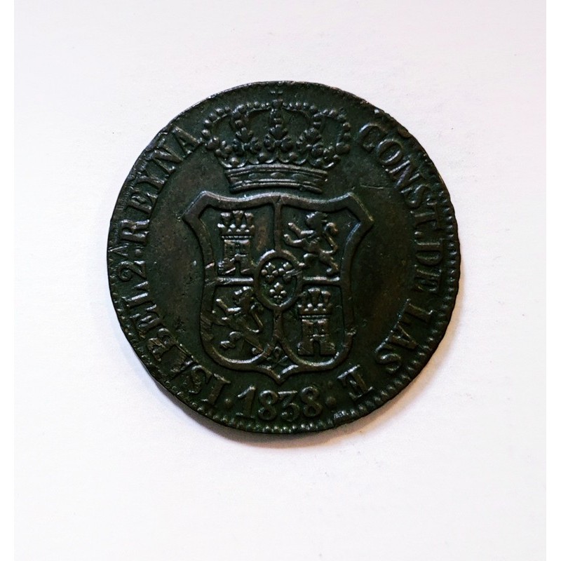 Isabel II  6 Quartos Cataluña 1838  EBC+