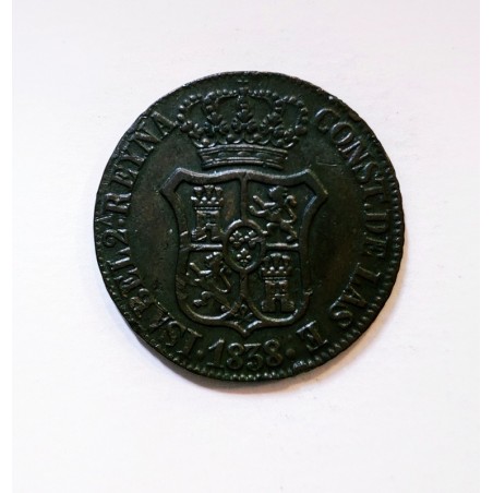 Isabel II  6 Quartos Cataluña 1838  EBC+