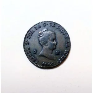 Isabel II 2 maravedies Segovia 1847 S/C