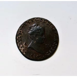 Isabel II  4 maravedies de 1850 de Jubia S/C