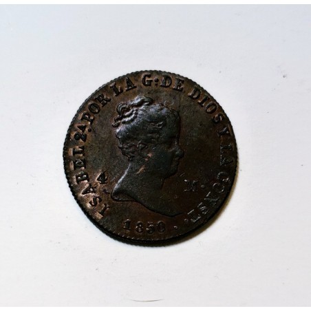 Isabel II  4 maravedies de 1850 de Jubia S/C