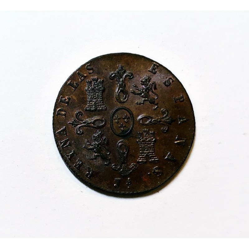 Isabel II  4 maravedies de 1850 de Jubia S/C