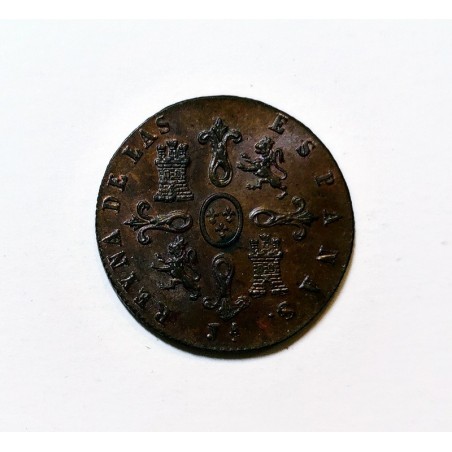 Isabel II  4 maravedies de 1850 de Jubia S/C