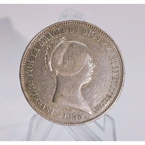 Isabel 2ª  20 Reales 1855 Madrid EBC