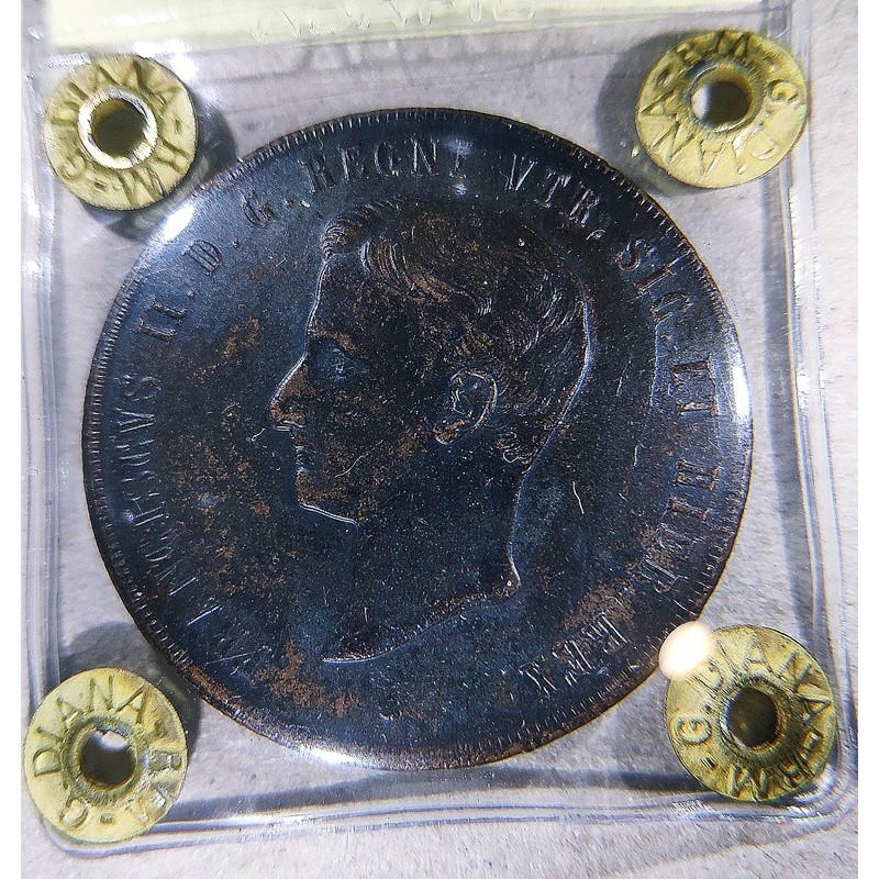 10 Tornesi Reino de Sicilia. Francesco II de Borbon 1859 ceca Napoles. CERTIFICADA  EBC/SC