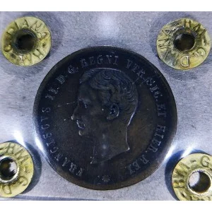 2 Tornesi Reino de Sicilia. Franciscuso II de Borbon 1859 ceca Napoles. CERTIFICADA  EBC