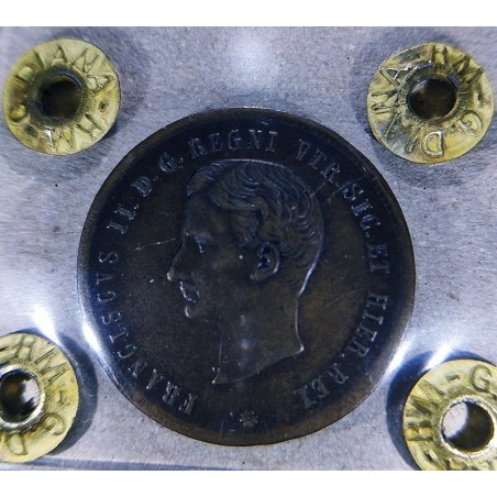 2 Tornesi Reino de Sicilia. Franciscuso II de Borbon 1859 ceca Napoles. CERTIFICADA  EBC