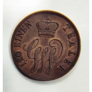 Estado Alemán Shaumburg-Lippe 3 Pfening 1858