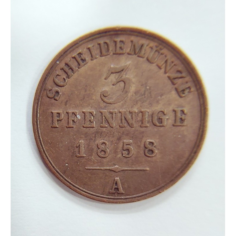 Estado Alemán Shaumburg-Lippe 3 Pfening 1858