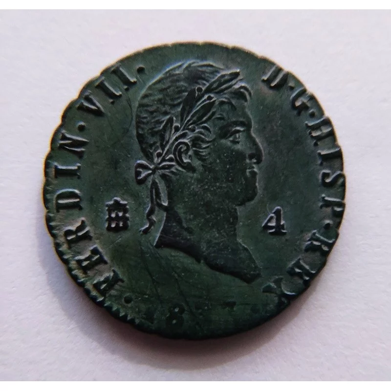 Fernando VII 4 maravedis Segovia 1833 con vano de acuñación en la fecha