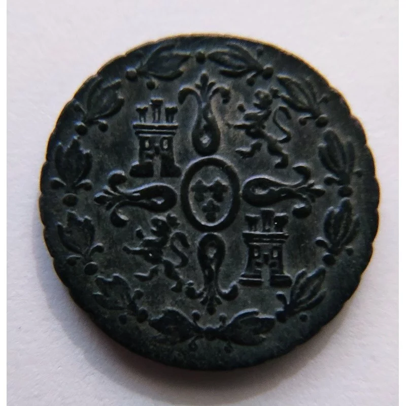 Fernando VII 4 maravedis Segovia 1833 con vano de acuñación en la fecha