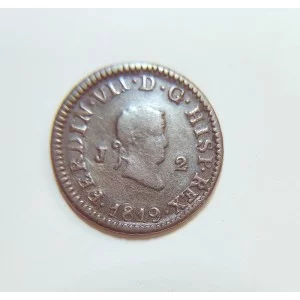 Fernando VII 2 maravedis 1819 Jubia EBC