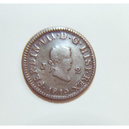Fernando VII 2 maravedis 1819 Jubia EBC