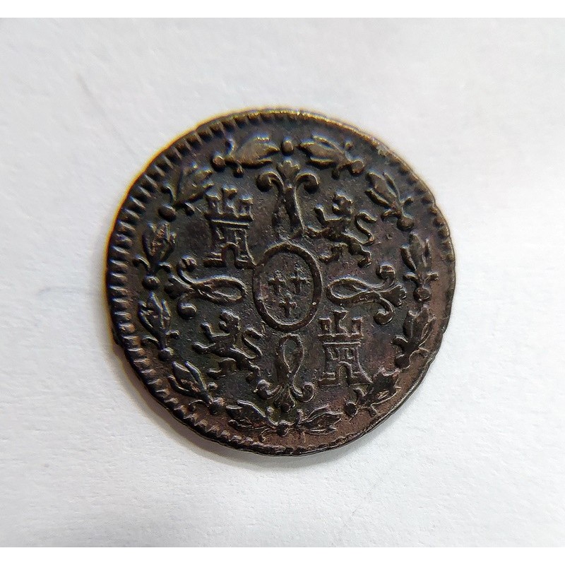 Carlos III 2 maravedis 1777 de Segovia Variante 