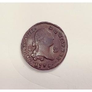 Carlos IV  2 maravedis 1796 de Segovia EBC+