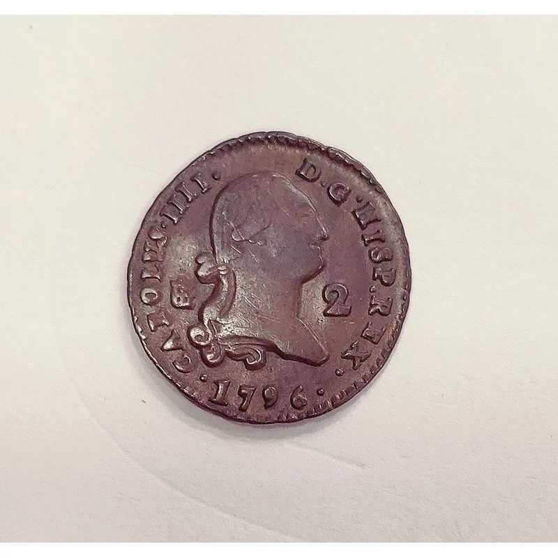 Carlos IV  2 maravedis 1796 de Segovia EBC+