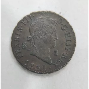 Fernando VII 2 maravedis de Segovia del 1831 en EBC+