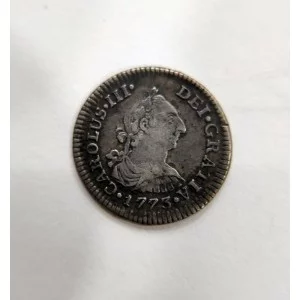 Carlos III Variante 1/2 Real Mejico 1773 FM  Variante FM y ceca M  invertida