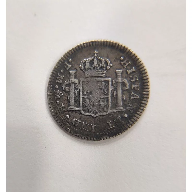 Carlos III Variante 1/2 Real Mejico 1773 FM  Variante FM y ceca M  invertida