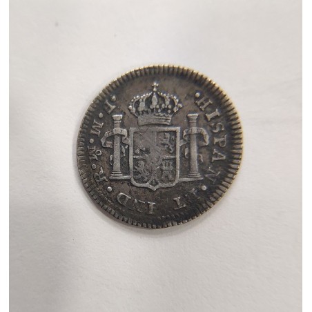 Carlos III Variante 1/2 Real Mejico 1773 FM  Variante FM y ceca M  invertida