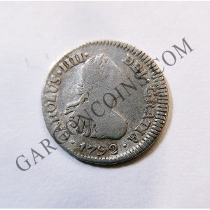 Carlos IV 1/2 Real Potosí P R 1792 Escasa