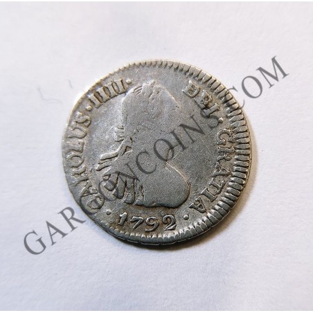 Carlos IV 1/2 Real Potosí P R 1792 Escasa
