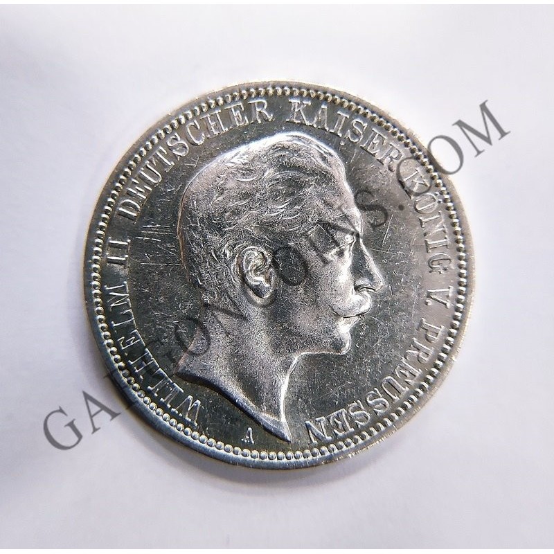 Prusia 3 Marcos 1910 A Wllheml  II  S/C