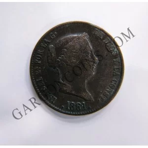 Isabel 2ª 25 Céntimos de Real 1861 Segovia Cuartillo